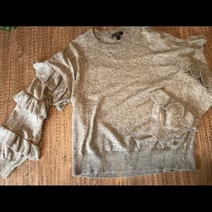 J. Crew ruffle sleeve sweater